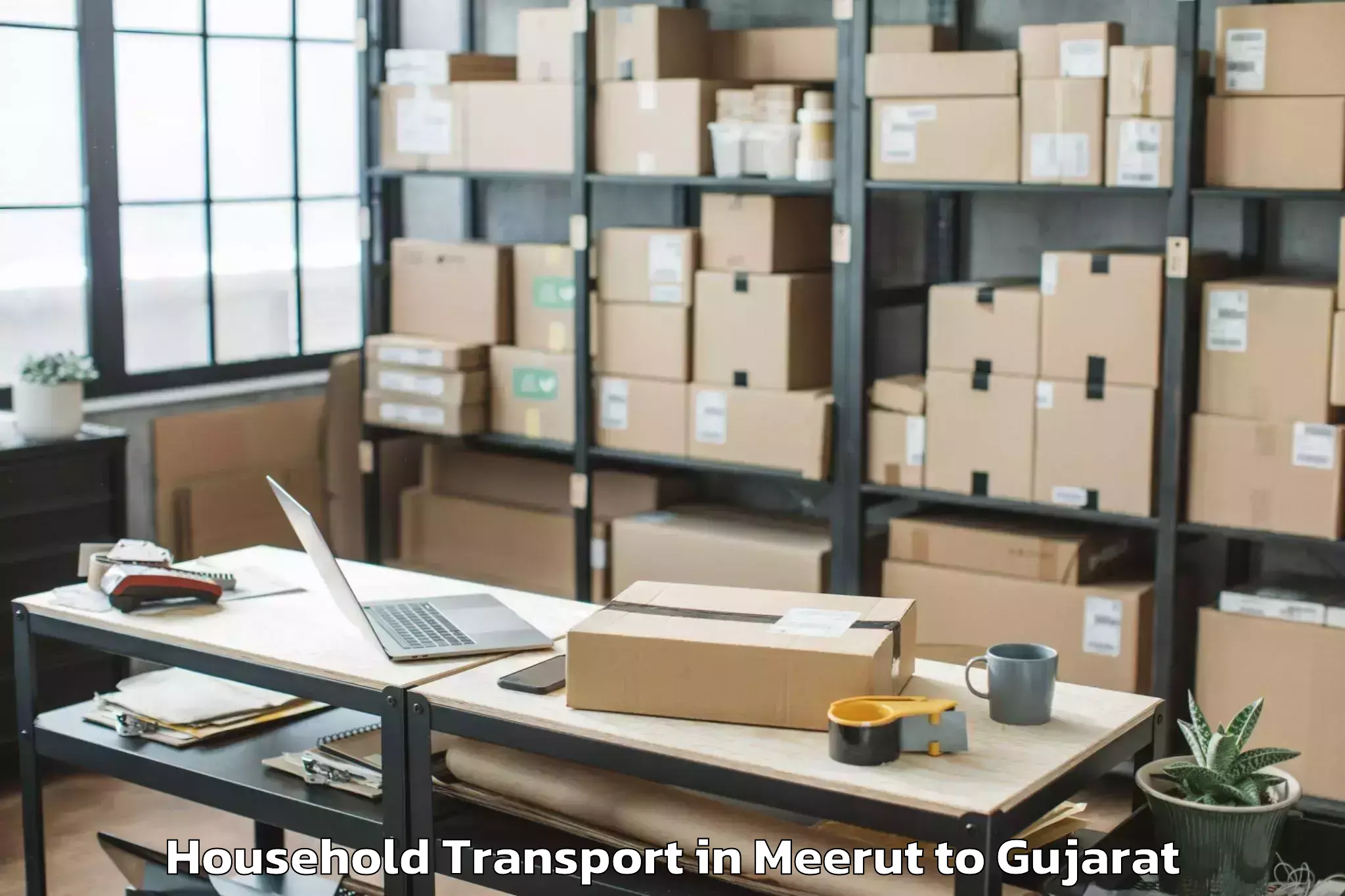 Easy Meerut to Khambhat Household Transport Booking